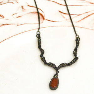 Vintage Necklace with Red Stone